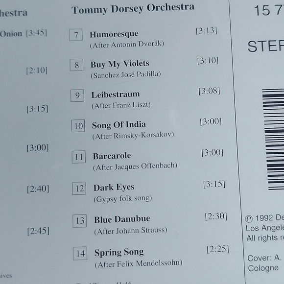 Tommy Dorsey and the Dave Rose string quartet jazz CD - Picture 5 of 5